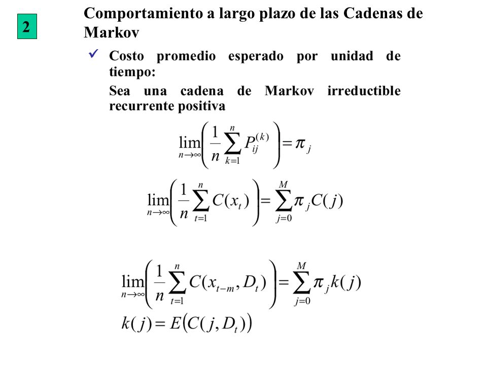 Comportamiento a largo plazo de las Cadenas de Markov