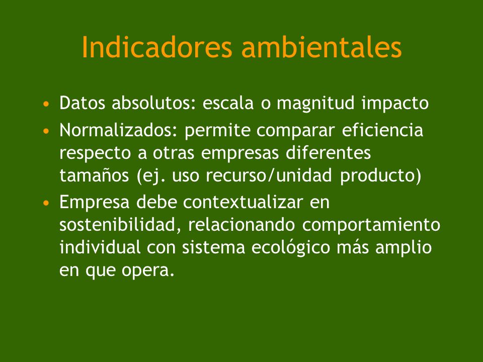 Indicadores ambientales