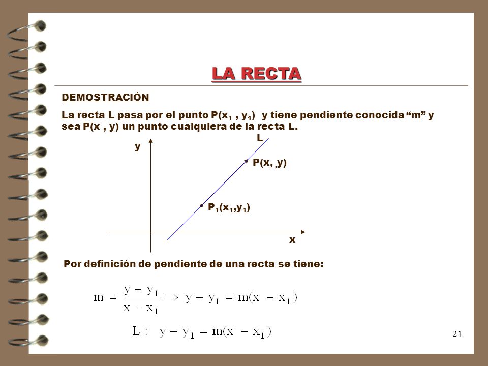 Por definición de pendiente de una recta se tiene: