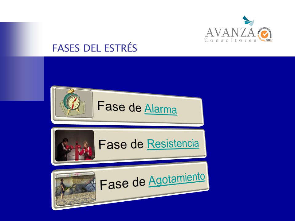 FASES DEL ESTRÉS Fase de Alarma Fase de Resistencia