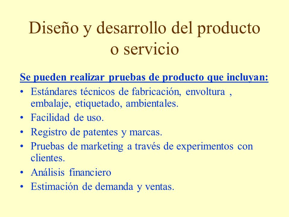 Diseño y desarrollo del producto o servicio
