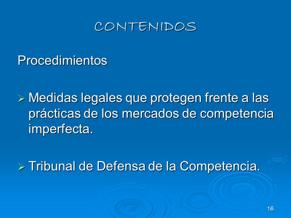 CONTENIDOS Procedimientos