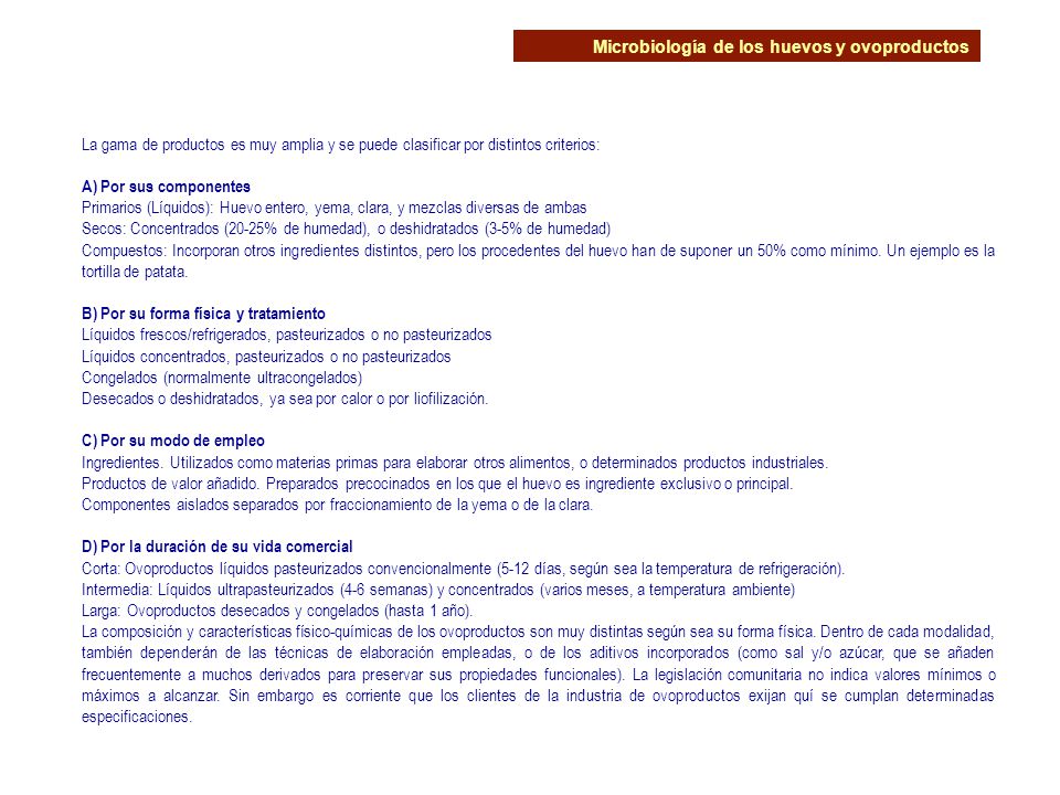 Microbiología de los huevos y ovoproductos
