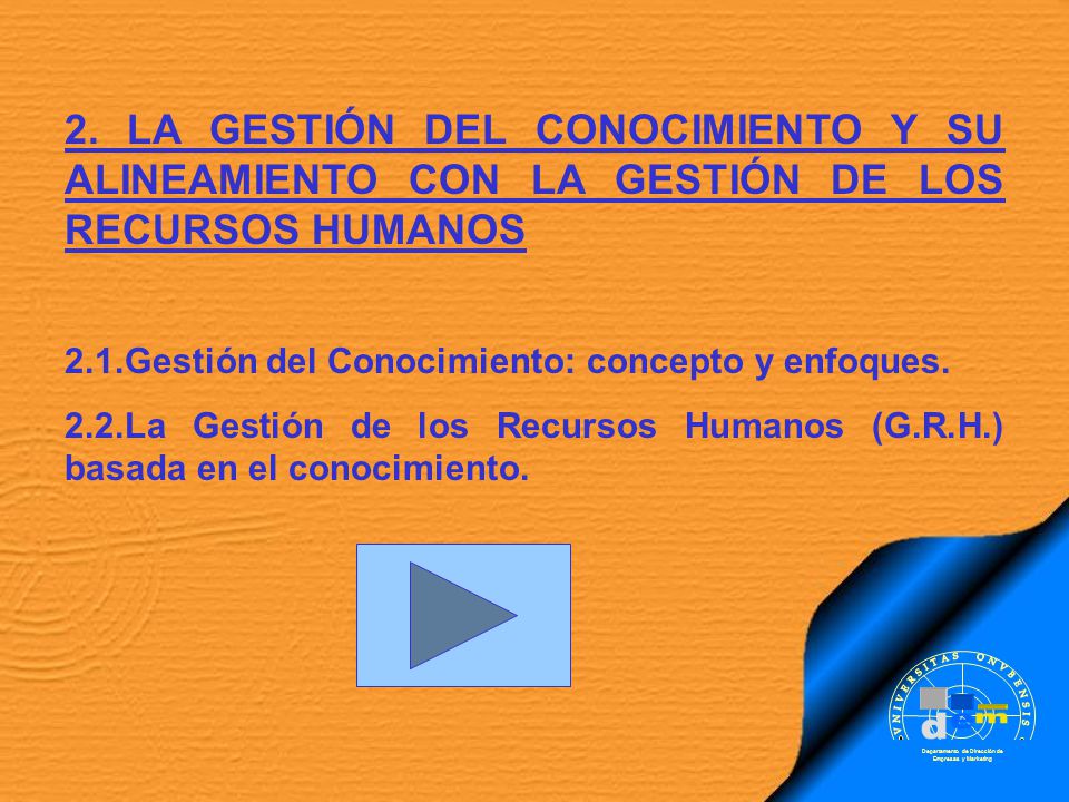 2. LA GESTIÓN DEL CONOCIMIENTO Y SU ALINEAMIENTO CON LA GESTIÓN DE LOS RECURSOS HUMANOS