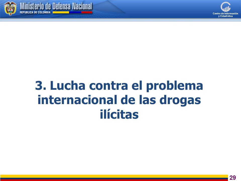 3. Lucha contra el problema internacional de las drogas ilícitas