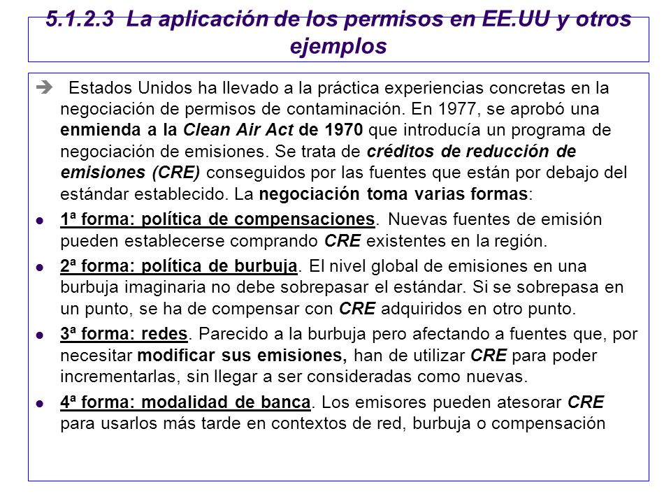 La aplicación de los permisos en EE.UU y otros ejemplos