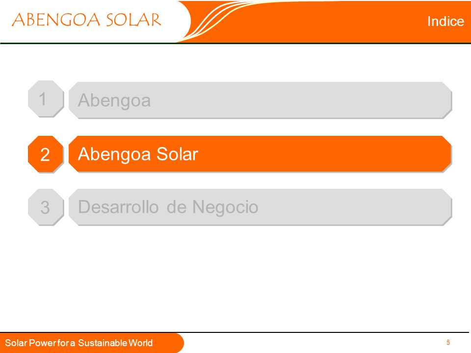 Indice 1 Abengoa 2 Abengoa Solar 3 Desarrollo de Negocio