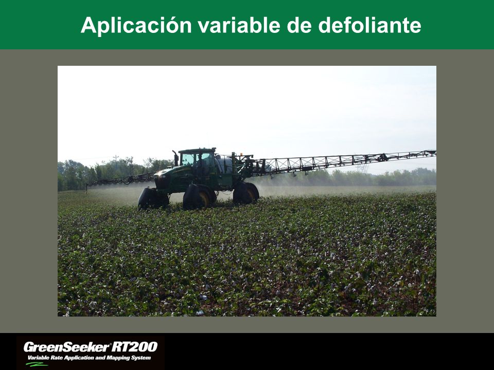 Aplicación variable de defoliante