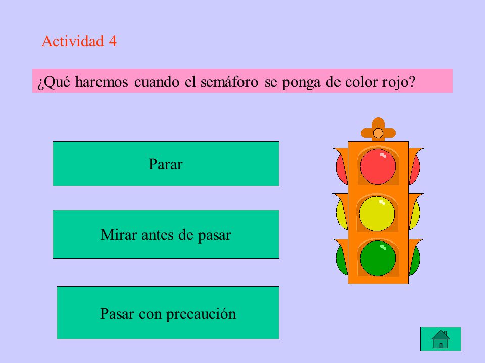 Actividad 4 ¿Qué haremos cuando el semáforo se ponga de color rojo.