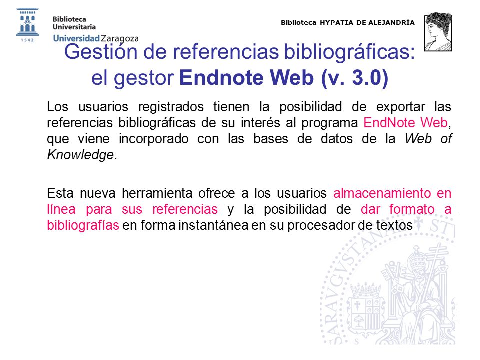 Gestión de referencias bibliográficas: el gestor Endnote Web (v. 3.0)