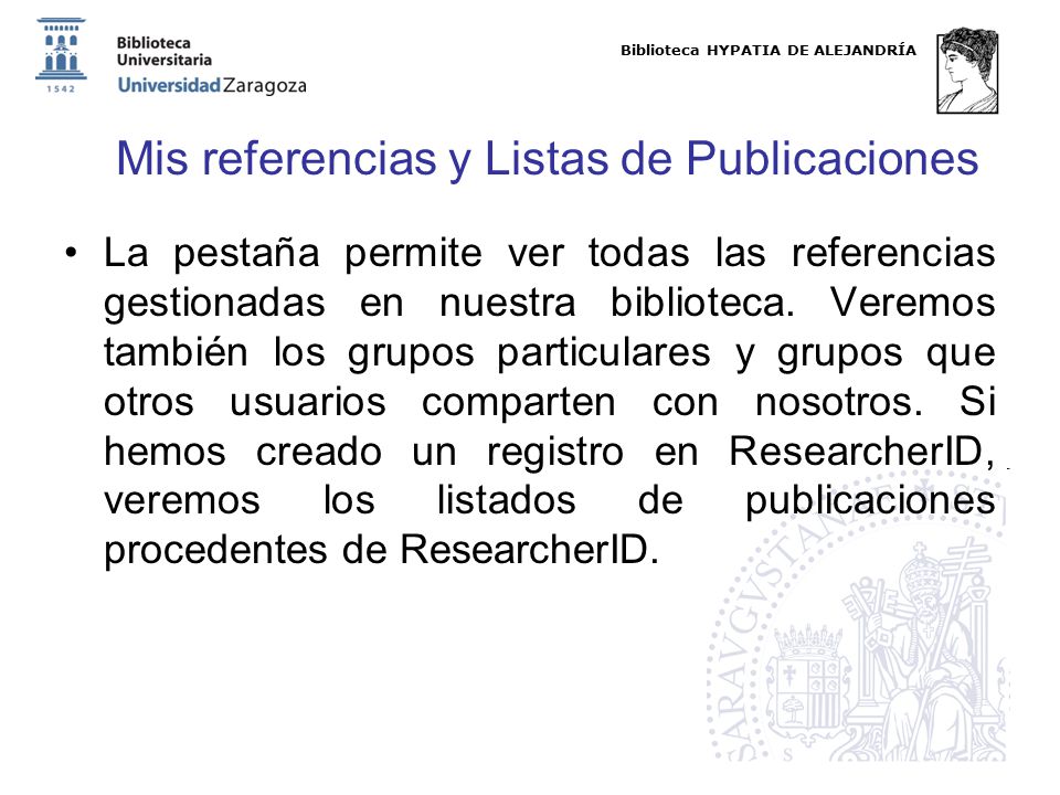 Mis referencias y Listas de Publicaciones