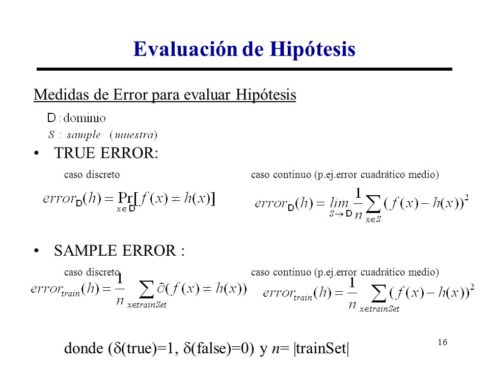 Evaluación de Hipótesis