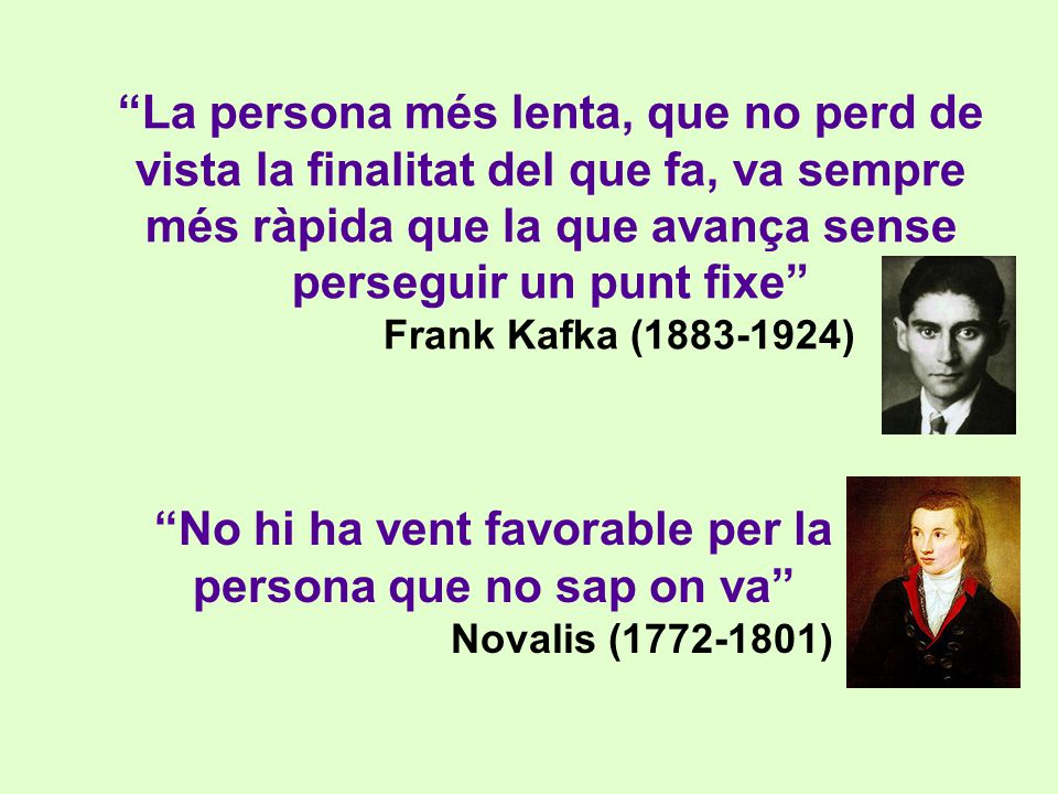 No hi ha vent favorable per la persona que no sap on va