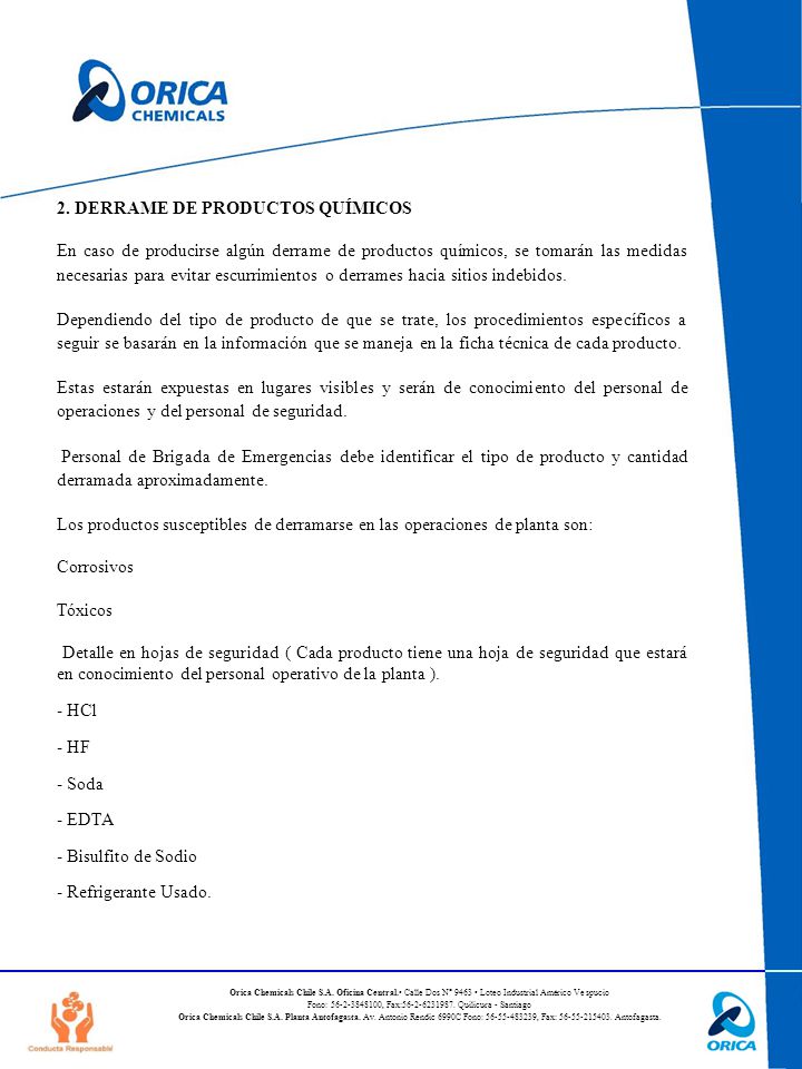2. DERRAME DE PRODUCTOS QUÍMICOS