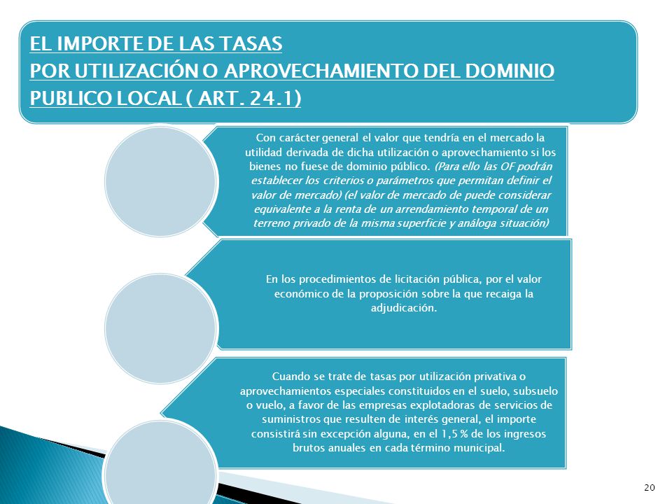 EL IMPORTE DE LAS TASAS POR UTILIZACIÓN O APROVECHAMIENTO DEL DOMINIO PUBLICO LOCAL ( ART. 24.1)