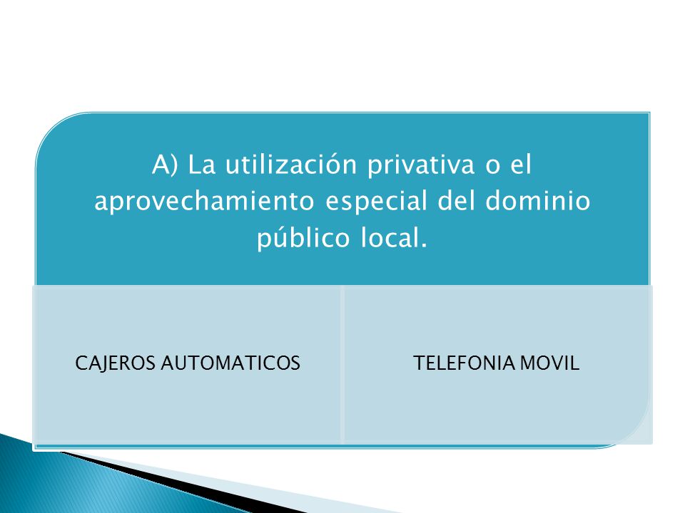 A) La utilización privativa o el aprovechamiento especial del dominio público local.