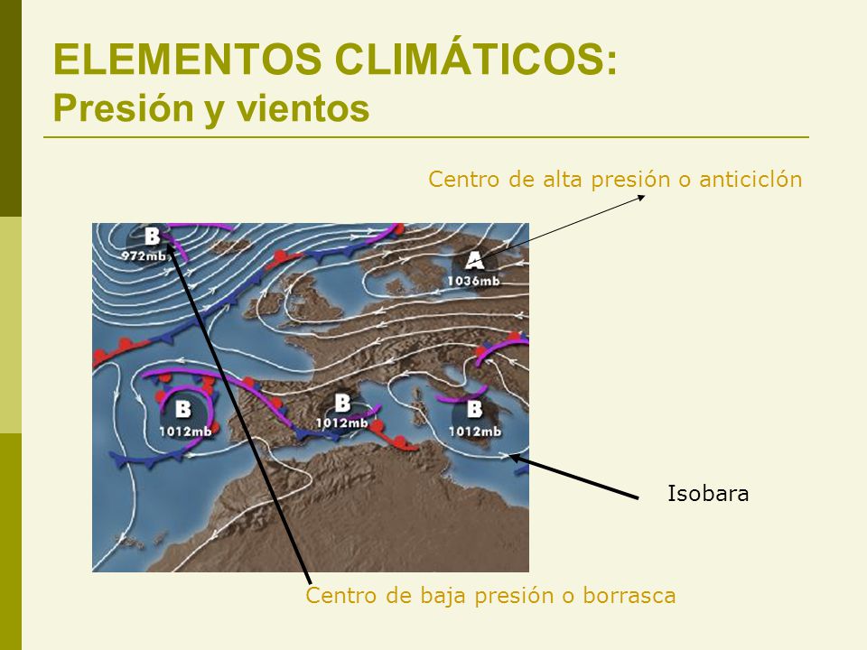 ELEMENTOS CLIMÁTICOS: Presión y vientos