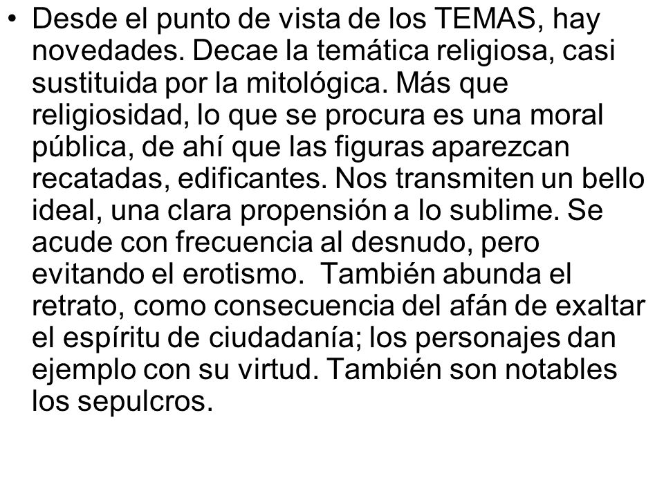 Desde el punto de vista de los TEMAS, hay novedades