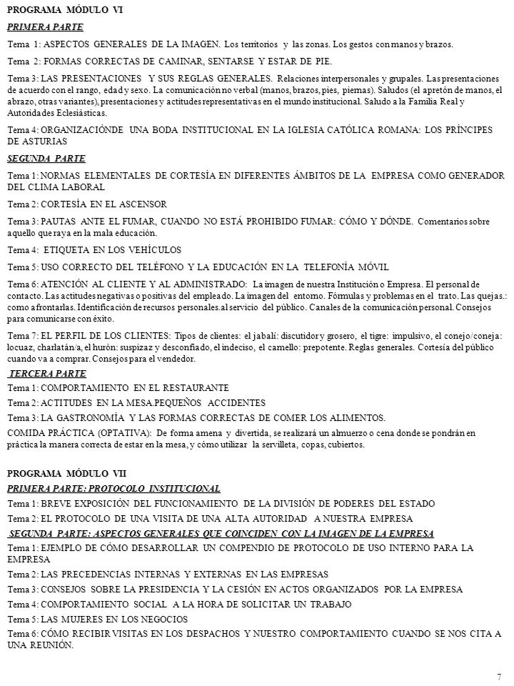 PROGRAMA MÓDULO VI PRIMERA PARTE. Tema 1: ASPECTOS GENERALES DE LA IMAGEN. Los territorios y las zonas. Los gestos con manos y brazos.