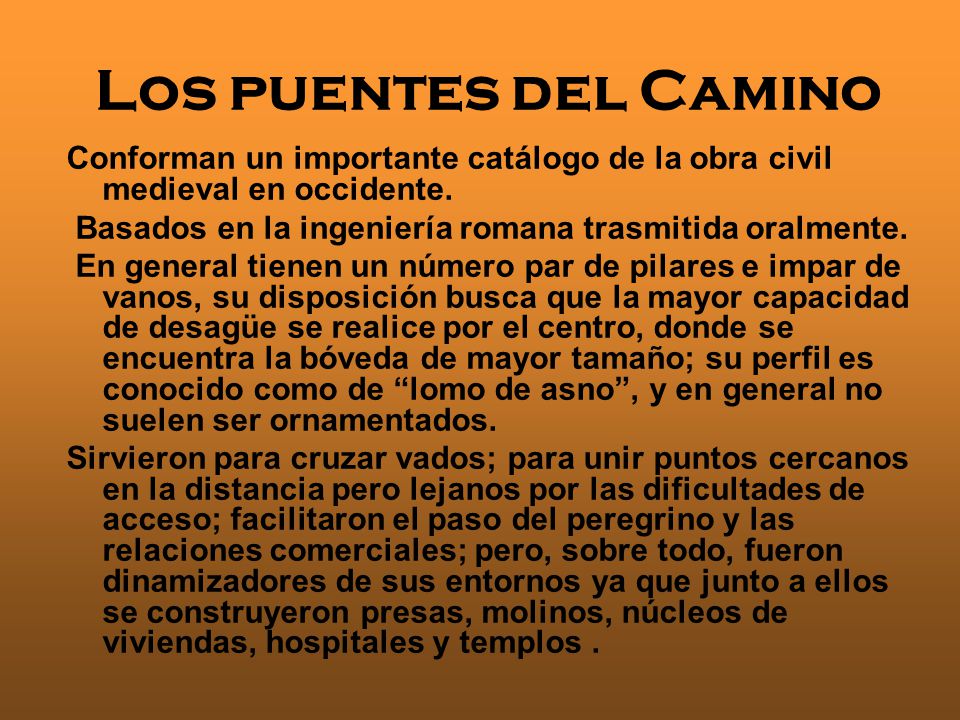 Los puentes del Camino Conforman un importante catálogo de la obra civil medieval en occidente.