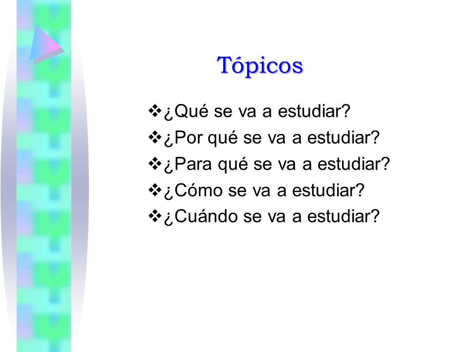 Tópicos ¿Qué se va a estudiar ¿Por qué se va a estudiar