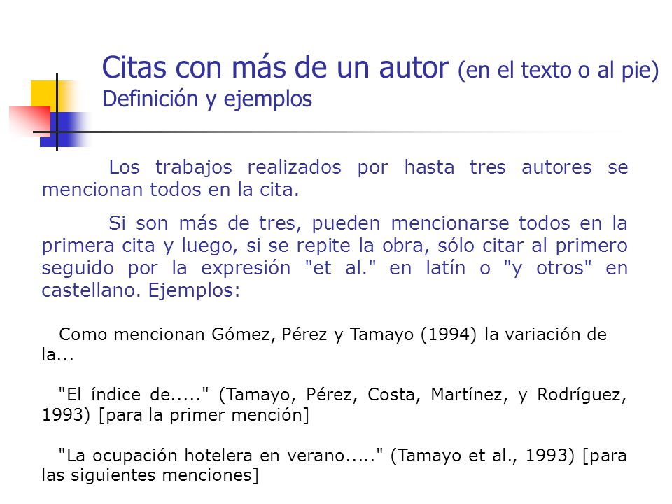 Citas con más de un autor (en el texto o al pie) Definición y ejemplos