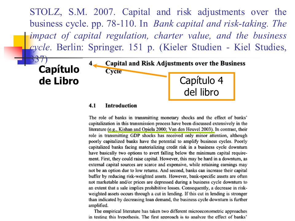 STOLZ, S.M Capital and risk adjustments over the business cycle. pp In Bank capital and risk-taking. The impact of capital regulation, charter value, and the business cycle. Berlin: Springer. 151 p. (Kieler Studien - Kiel Studies, 337)