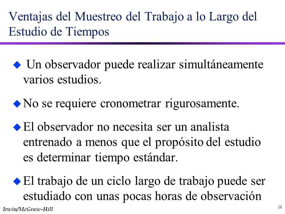 Ventajas del Muestreo del Trabajo a lo Largo del Estudio de Tiempos