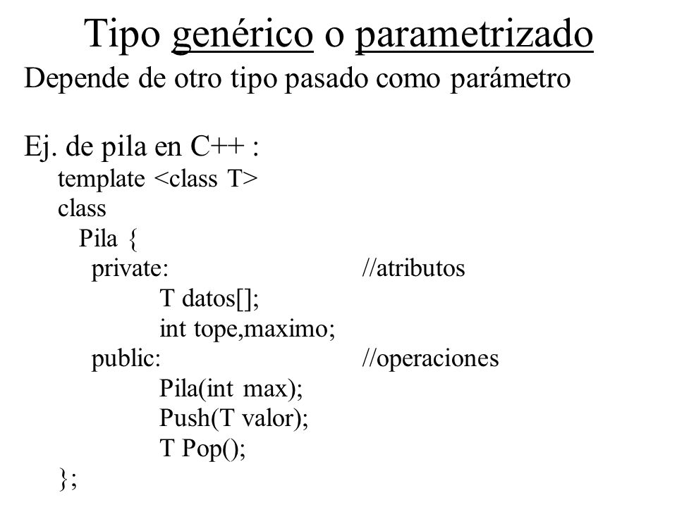 Tipos de Tipos Primitivos o elementales Definidos por el usuario