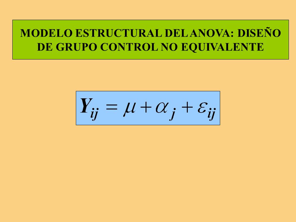 MODELO ESTRUCTURAL DEL ANOVA: DISEÑO DE GRUPO CONTROL NO EQUIVALENTE