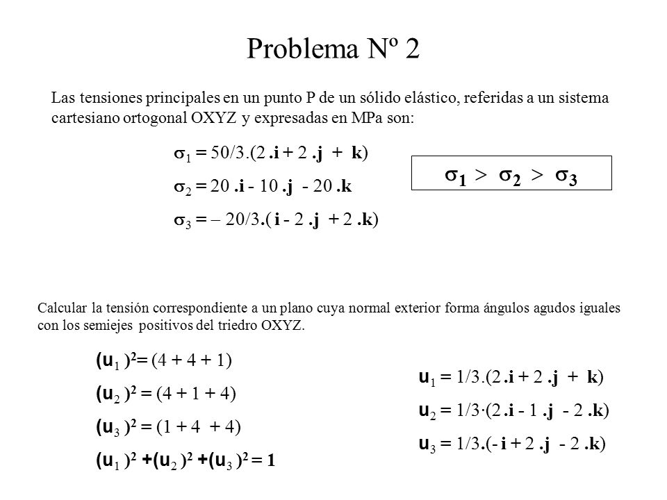 Problema Nº 2 s1  s2  s3 s1 = 50/3.(2 .i + 2 .j + k)