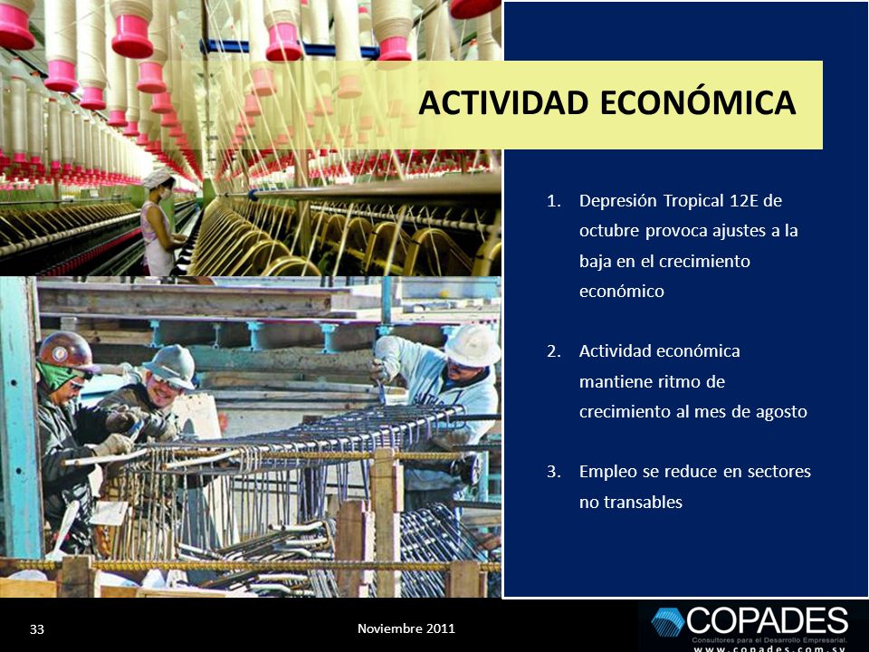 ACTIVIDAD ECONÓMICA Depresión Tropical 12E de octubre provoca ajustes a la baja en el crecimiento económico.