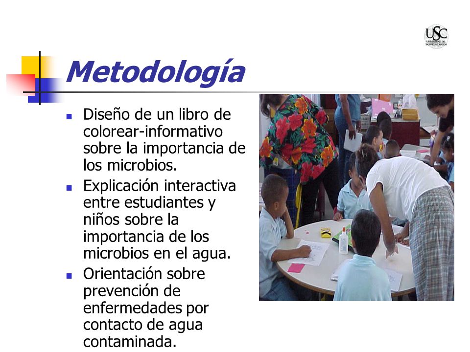 Metodología Diseño de un libro de colorear-informativo sobre la importancia de los microbios.