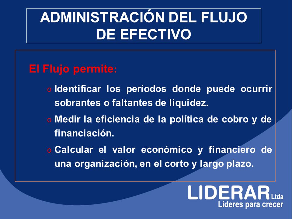 ADMINISTRACIÓN DEL FLUJO DE EFECTIVO