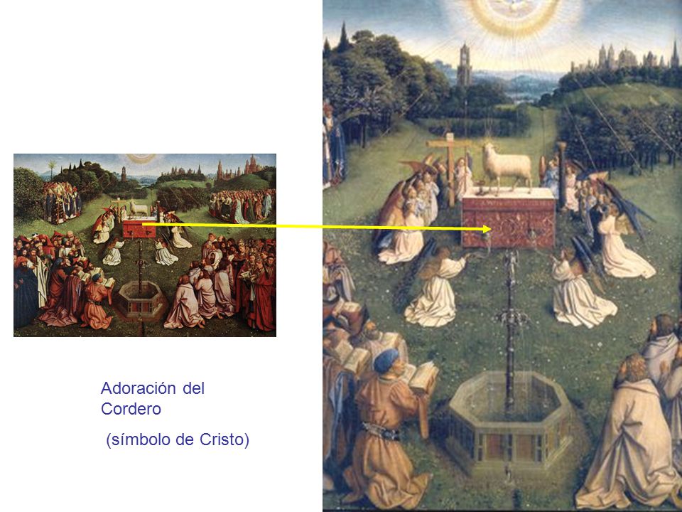 Adoración del Cordero (símbolo de Cristo)