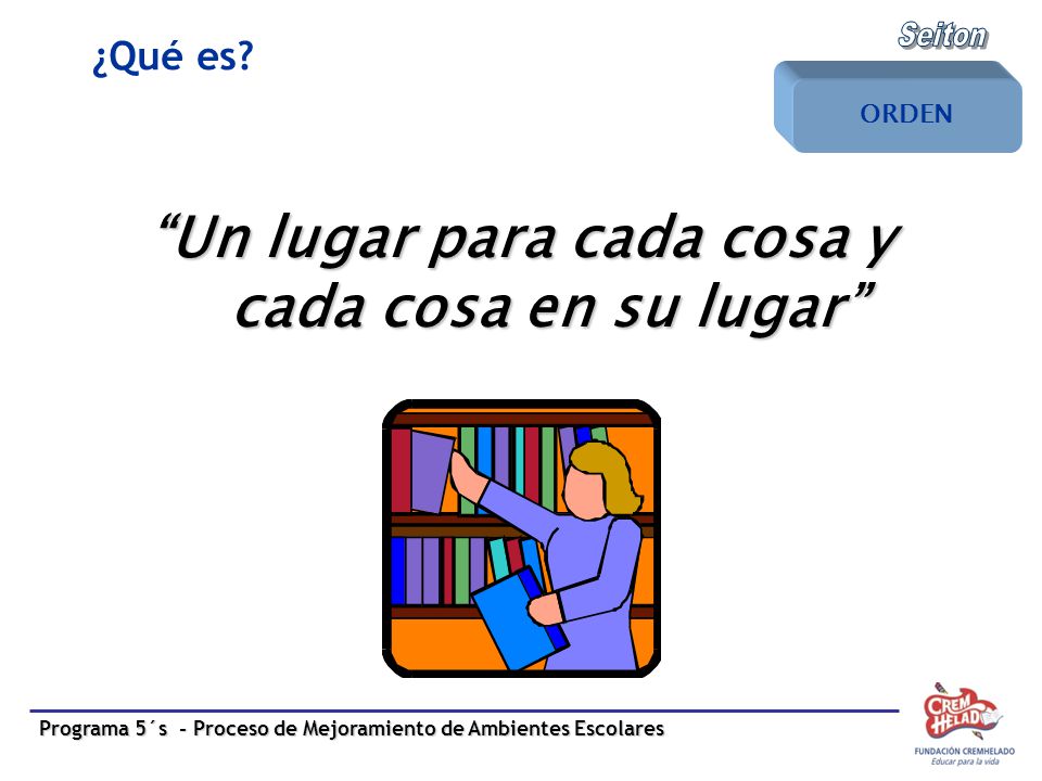 Un lugar para cada cosa y cada cosa en su lugar