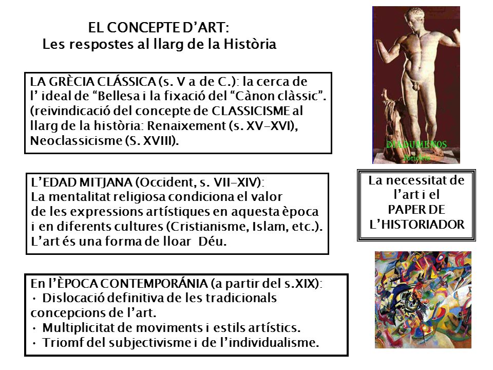 EL CONCEPTE D’ART: Les respostes al llarg de la Història