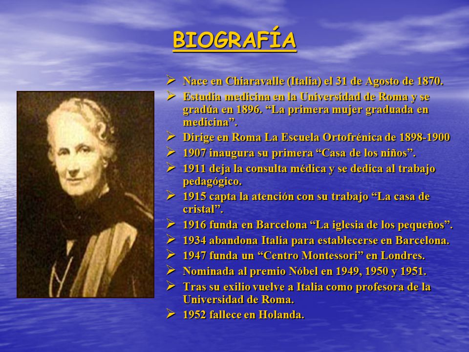 BIOGRAFÍA Nace en Chiaravalle (Italia) el 31 de Agosto de 1870.
