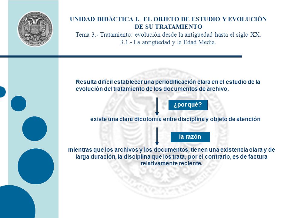 UNIDAD DIDÁCTICA I.- EL OBJETO DE ESTUDIO Y EVOLUCIÓN DE SU TRATAMIENTO