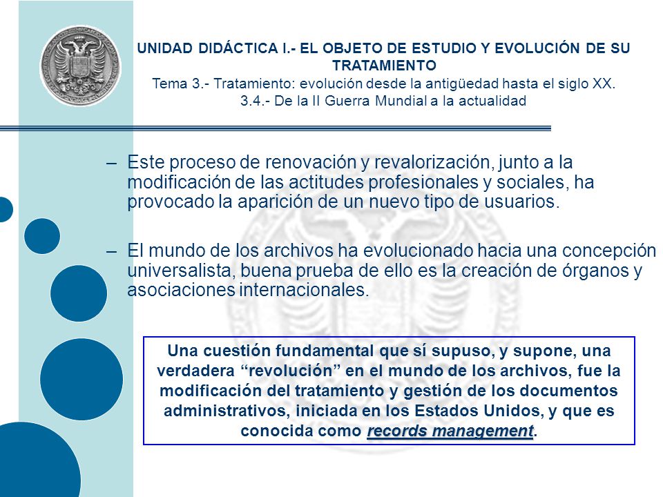 UNIDAD DIDÁCTICA I.- EL OBJETO DE ESTUDIO Y EVOLUCIÓN DE SU TRATAMIENTO