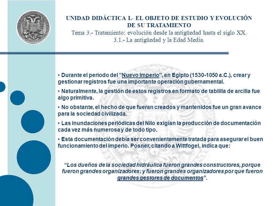 UNIDAD DIDÁCTICA I.- EL OBJETO DE ESTUDIO Y EVOLUCIÓN DE SU TRATAMIENTO