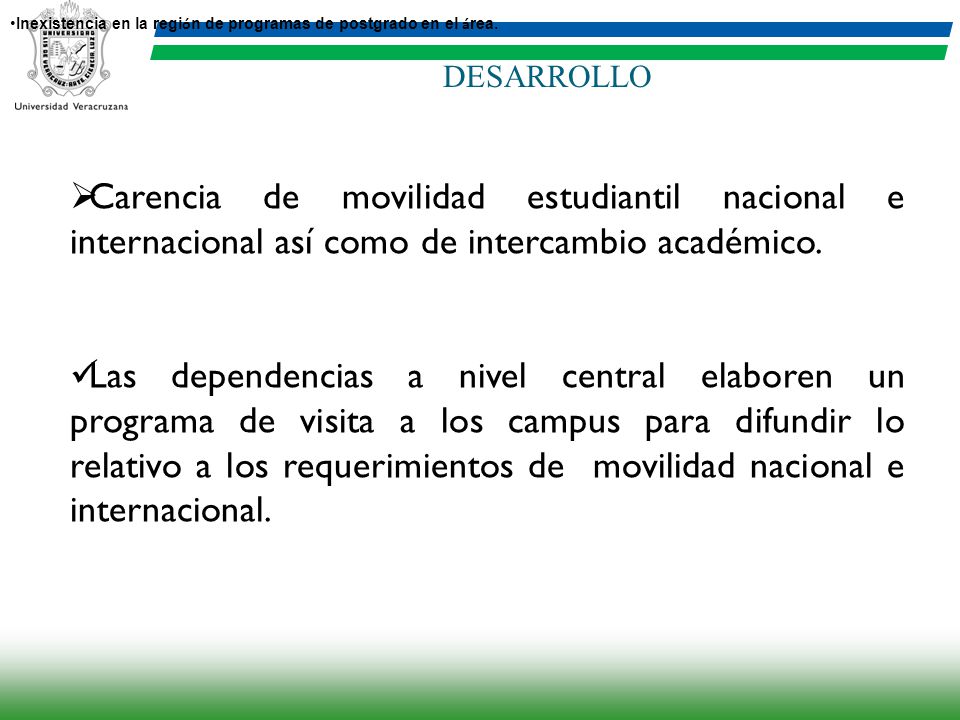 Inexistencia en la región de programas de postgrado en el área.