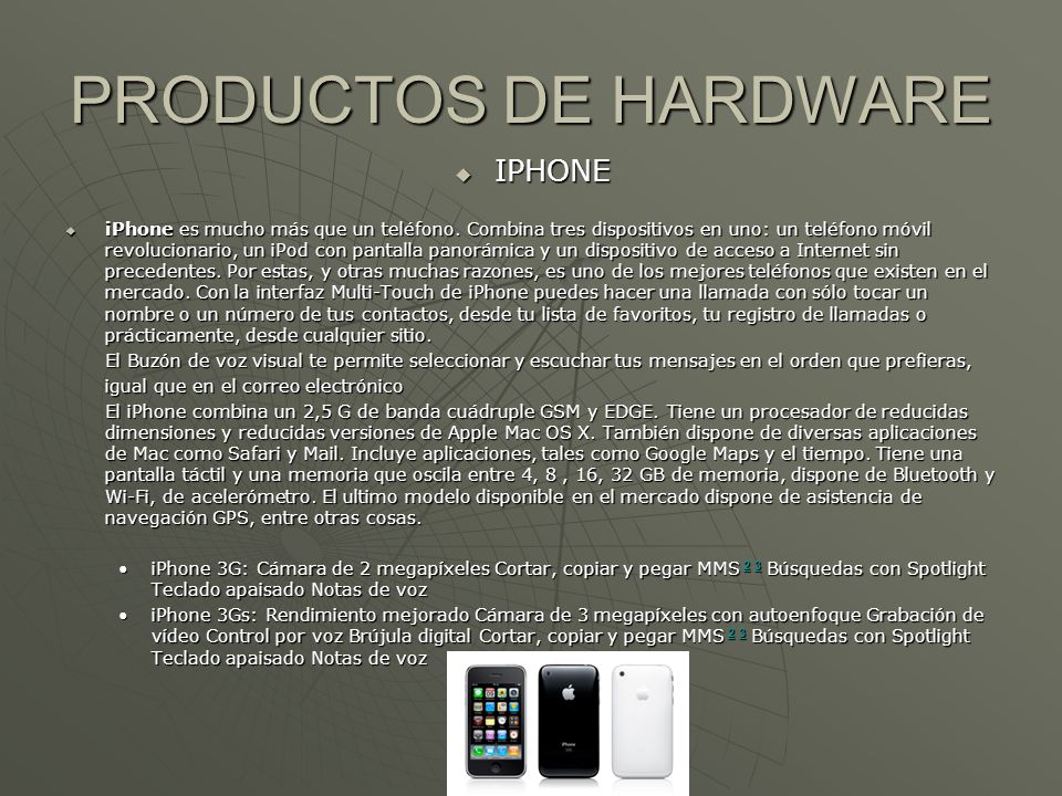PRODUCTOS DE HARDWARE IPHONE