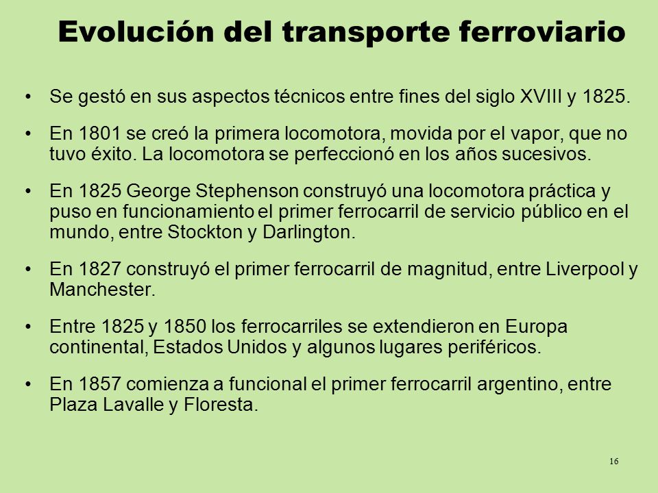 Evolución del transporte ferroviario