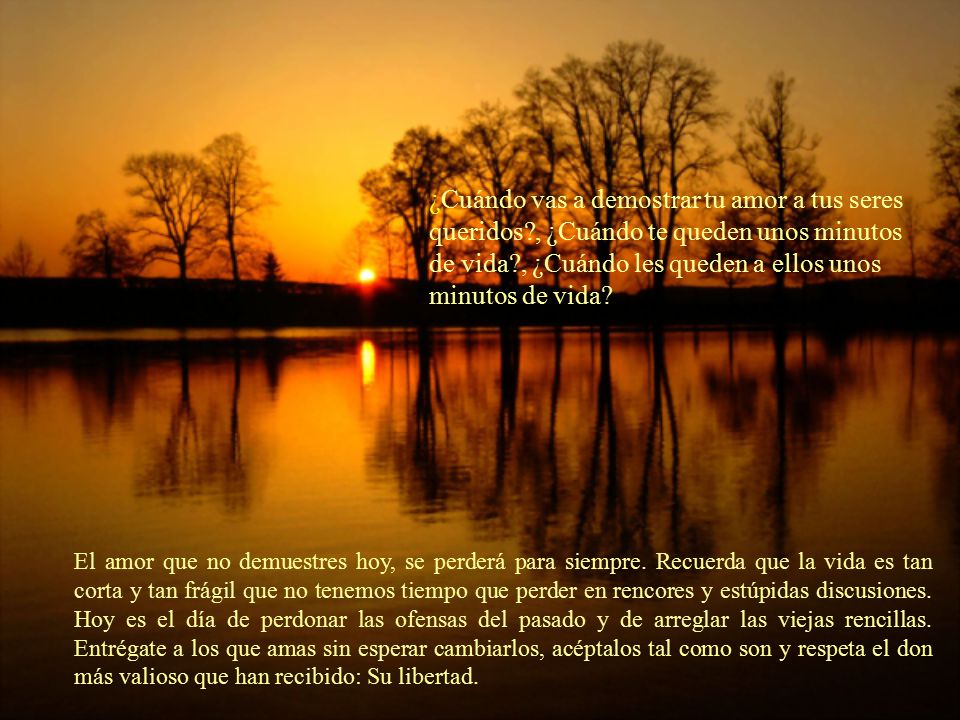 ¿Cuándo vas a demostrar tu amor a tus seres queridos
