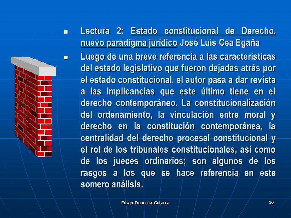 Lectura 2: Estado constitucional de Derecho, nuevo paradigma jurídico José Luis Cea Egaña