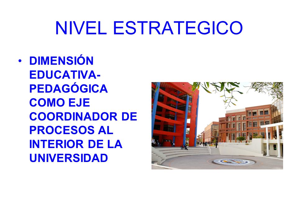 NIVEL ESTRATEGICO DIMENSIÓN EDUCATIVA-PEDAGÓGICA COMO EJE COORDINADOR DE PROCESOS AL INTERIOR DE LA UNIVERSIDAD.