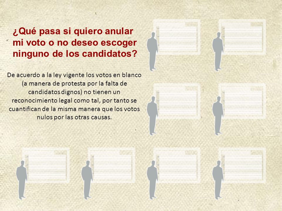 ¿Qué pasa si quiero anular mi voto o no deseo escoger ninguno de los candidatos
