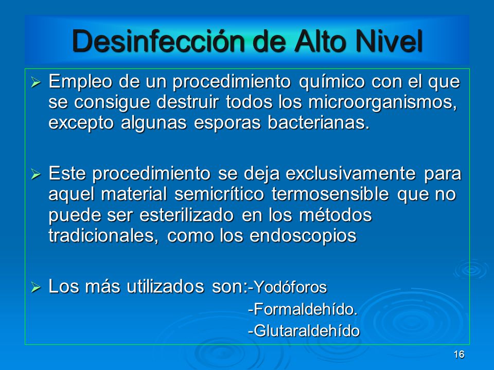 Desinfección de Alto Nivel
