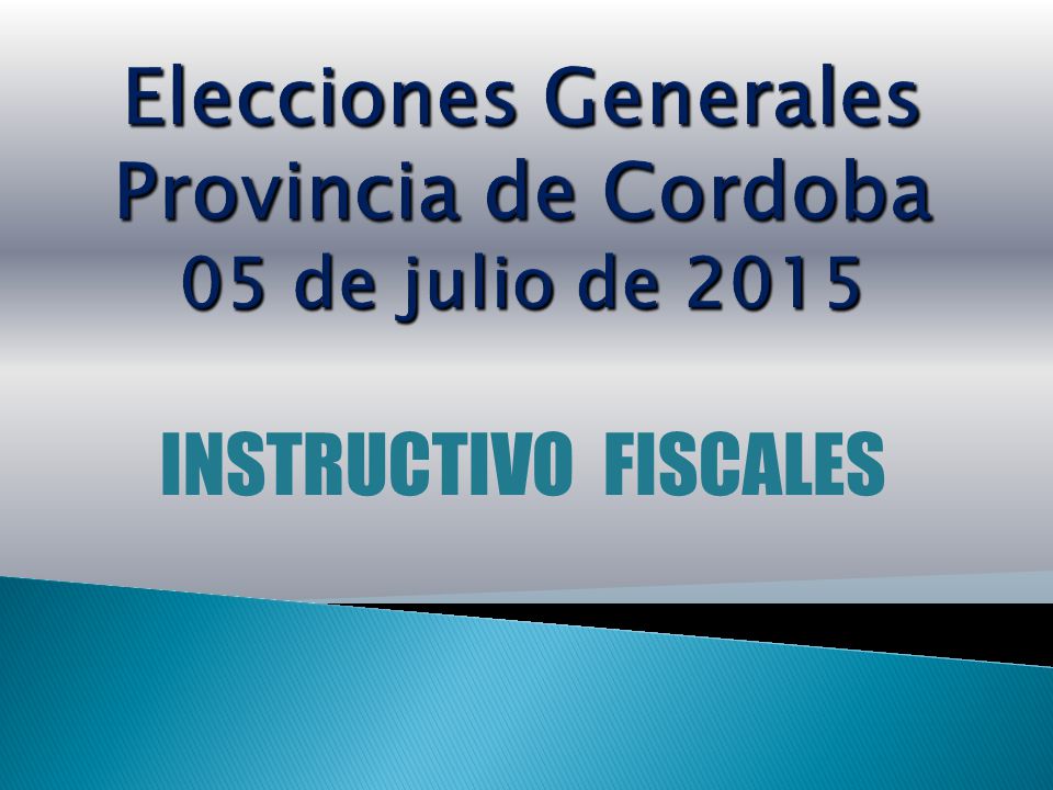 Elecciones Generales Provincia de Cordoba 05 de julio de 2015